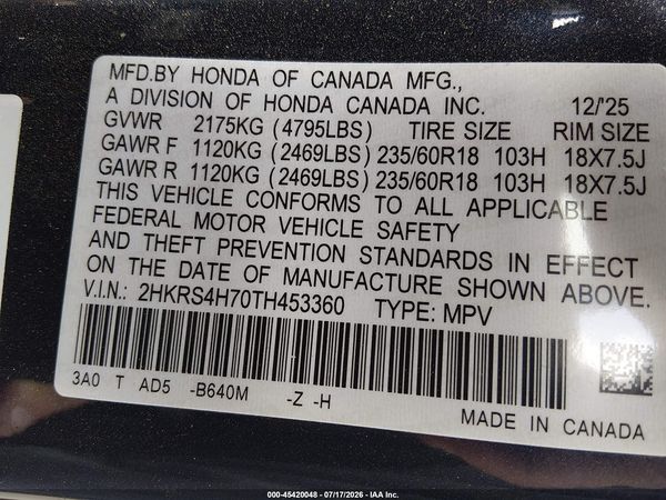 2026 HONDA CR-V EX-L AWD