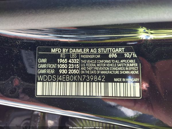 2019 MERCEDES-BENZ CLA 250 CLA250