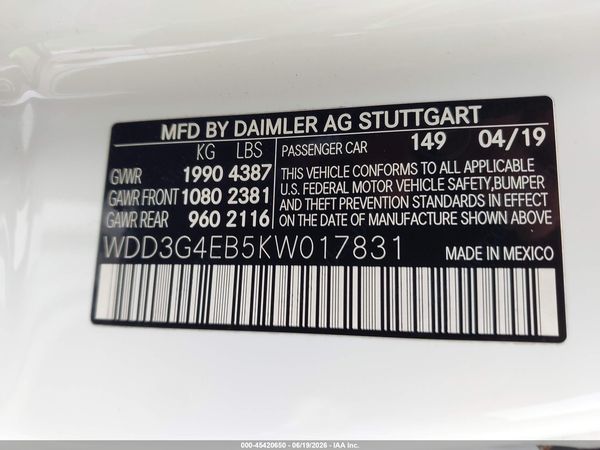 2019 MERCEDES-BENZ A 220 A220