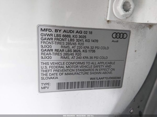 2018 AUDI Q7 3.0T PREMIUM