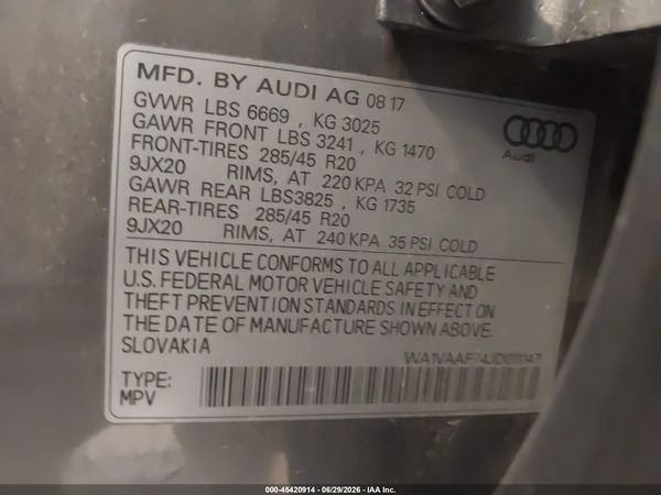 2018 AUDI Q7 3.0T PREMIUM