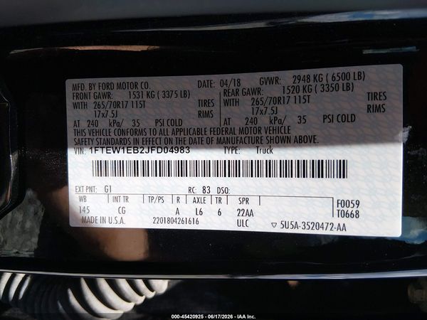 2018 FORD F-150 XL/XLT