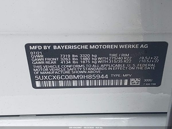 2021 BMW X7 M50I