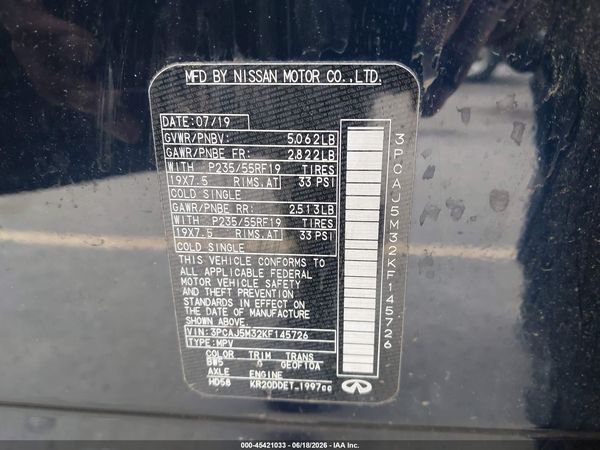 2019 INFINITI QX50 ESSENTIAL
