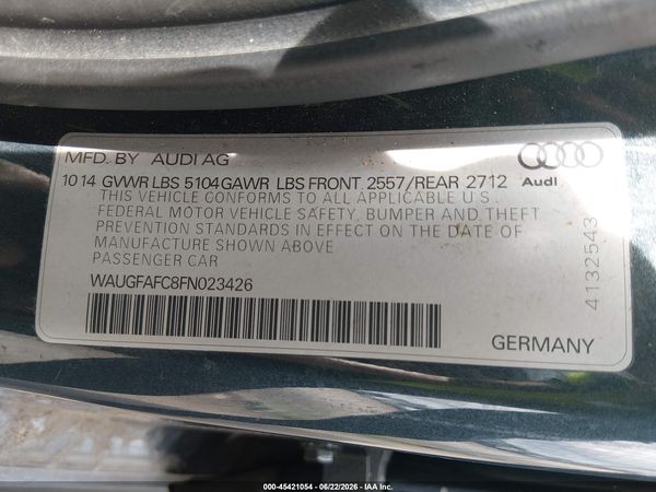 2015 AUDI A6 2.0T PREMIUM