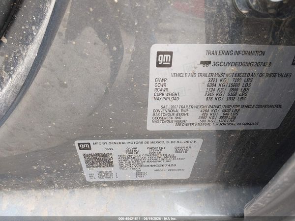 2021 CHEVROLET SILVERADO 1500 4WD  SHORT BED LT — I9