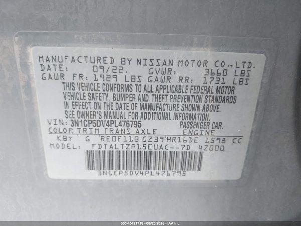 2023 NISSAN KICKS SR XTRONIC CVT