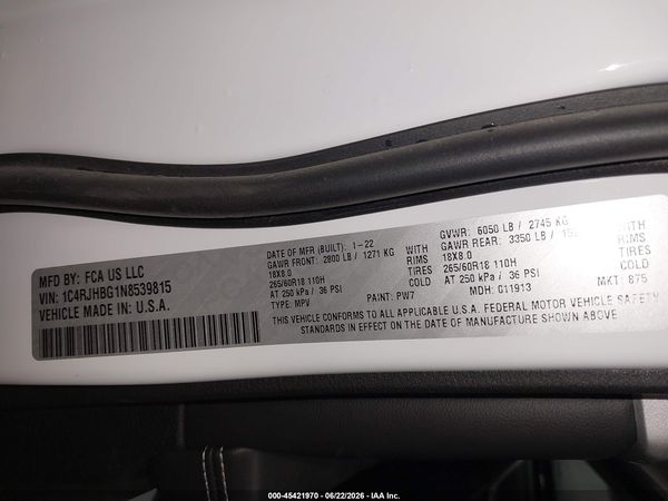 2022 JEEP GRAND CHEROKEE LIMITED 4X4