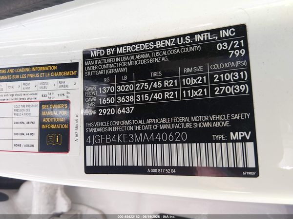 2021 MERCEDES-BENZ GLE 350 4MATIC
