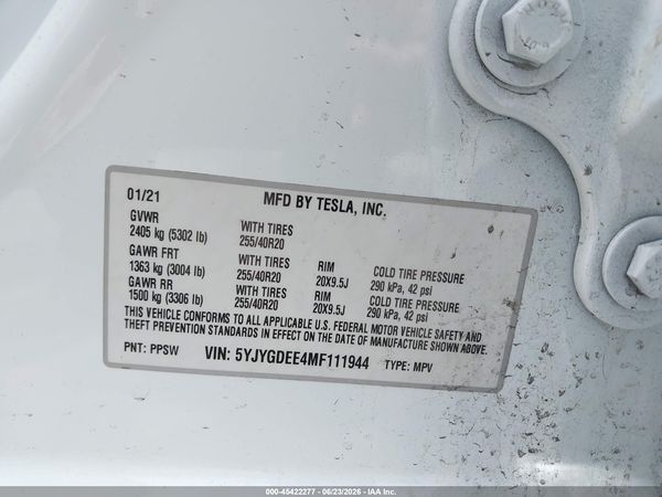 2021 TESLA MODEL Y