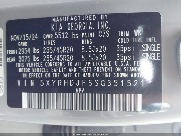 2025 KIA SORENTO EX