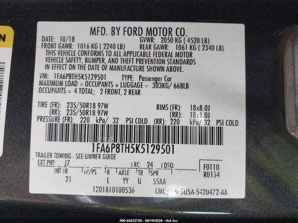2019 FORD MUSTANG ECOBOOST