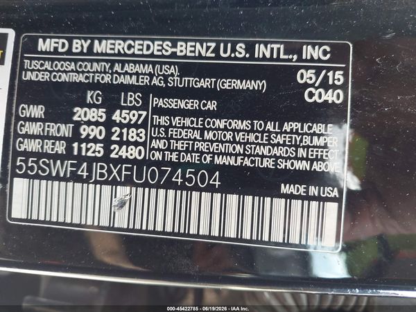 2015 MERCEDES-BENZ C 300 Base
