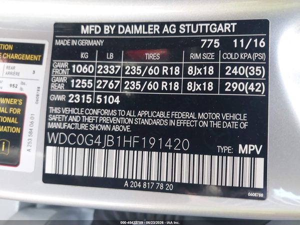 2017 MERCEDES-BENZ GLC 300 GLC300