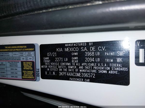 2021 KIA FORTE GT