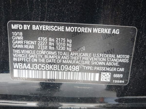 2019 BMW 430I GRAN COUPE XDRIVE