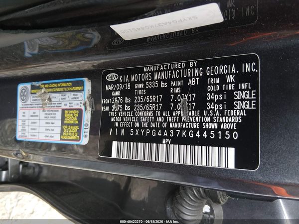 2019 KIA SORENTO 2.4L LX