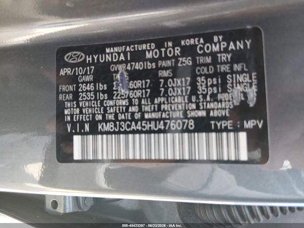 2017 HYUNDAI TUCSON SE PLUS