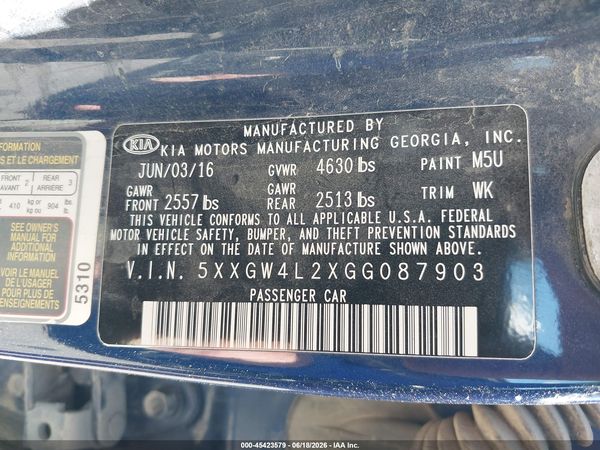 2016 KIA OPTIMA SX TURBO