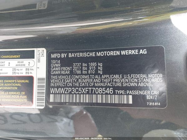 2015 MINI CONVERTIBLE COOPER S