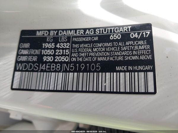 2018 MERCEDES-BENZ CLA 250 CLA250