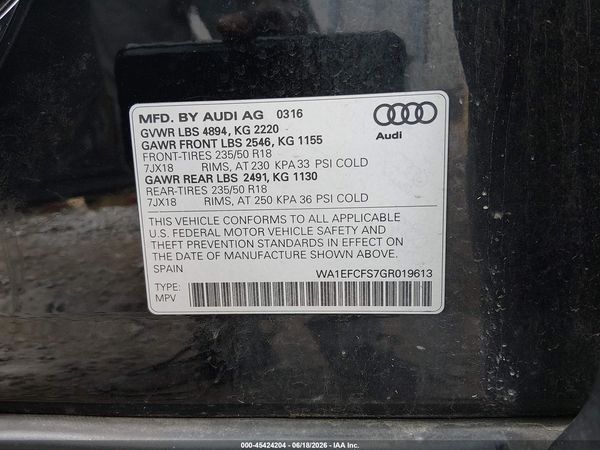 2016 AUDI Q3 2.0T PREMIUM PLUS