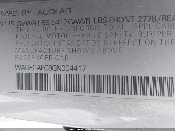 2016 AUDI A6 3.0T PREMIUM PLUS