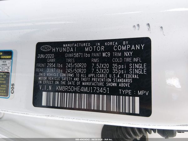 2021 HYUNDAI PALISADE LIMITED