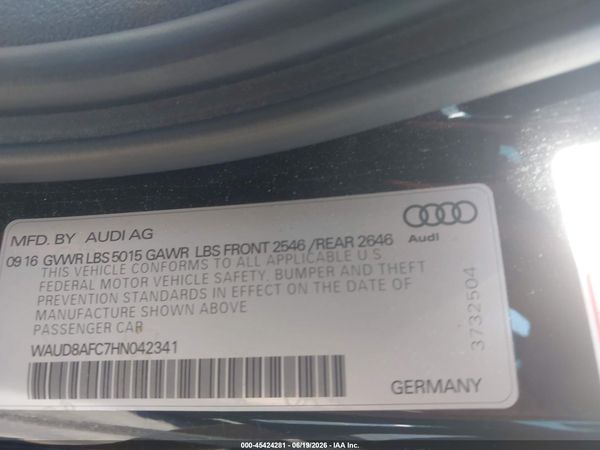 2017 AUDI A6 PREMIUM PLUS