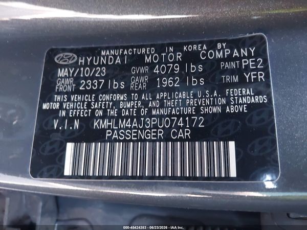 2023 HYUNDAI ELANTRA HYBRID BLUE