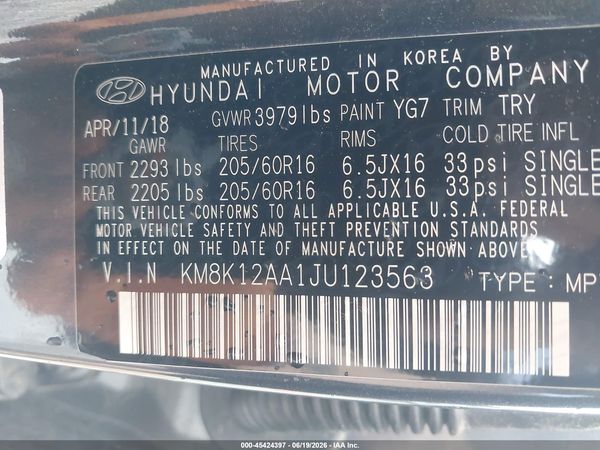 2018 HYUNDAI KONA SE
