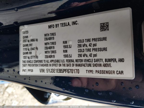 2023 TESLA MODEL 3