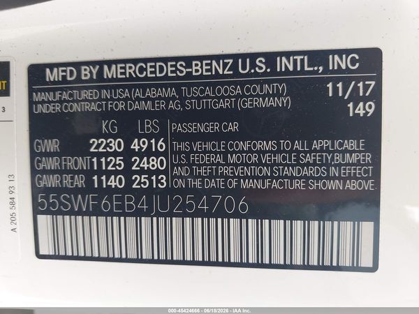 2018 MERCEDES-BENZ AMG C 43 4MATIC