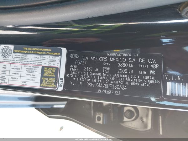2017 KIA FORTE LX
