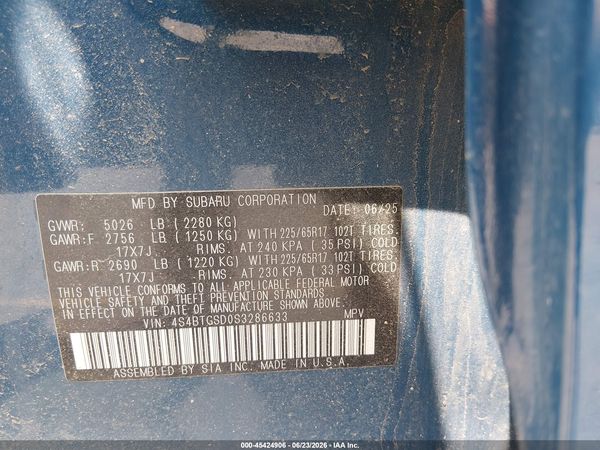 2025 SUBARU OUTBACK WILDERNESS — I9