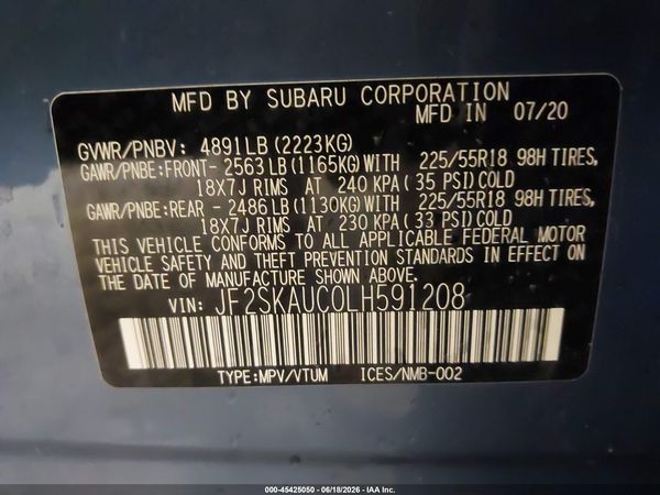 2020 SUBARU FORESTER LIMITED
