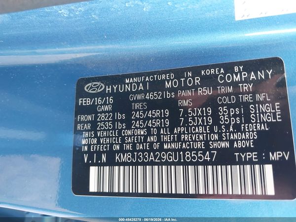 2016 HYUNDAI TUCSON LIMITED