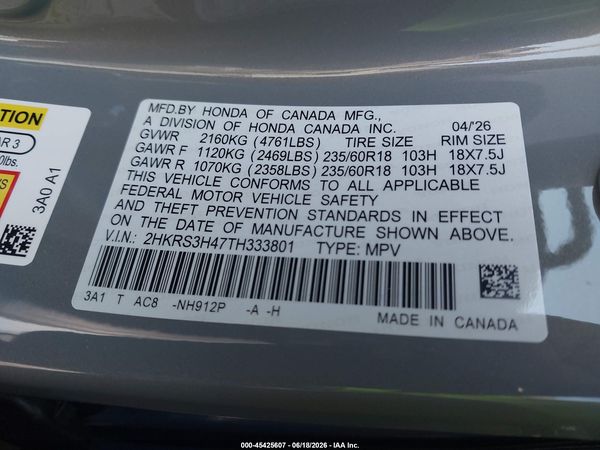 2026 HONDA CR-V EX 2WD