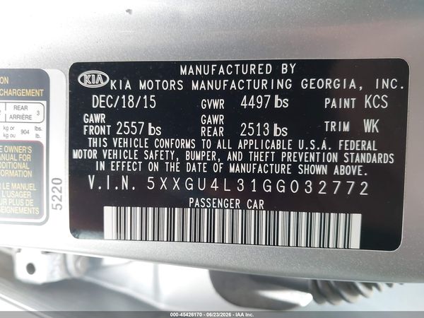 2016 KIA OPTIMA EX