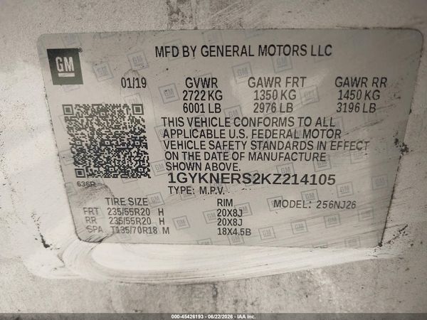 2019 CADILLAC XT5 PREMIUM LUXURY