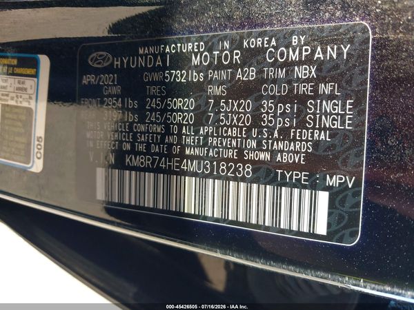 2021 HYUNDAI PALISADE CALLIGRAPHY