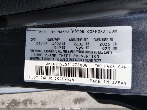 2016 MAZDA MAZDA6 I TOURING