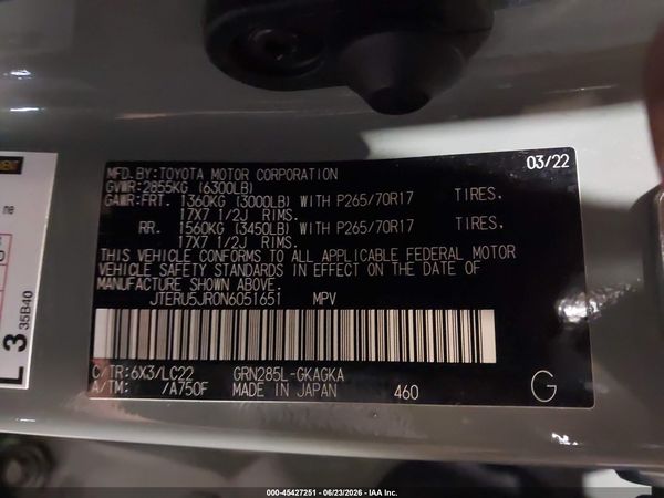 2022 TOYOTA 4RUNNER TRD OFF ROAD PREMIUM