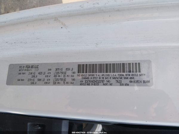 2017 RAM PROMASTER 1500 LOW ROOF 118 WB