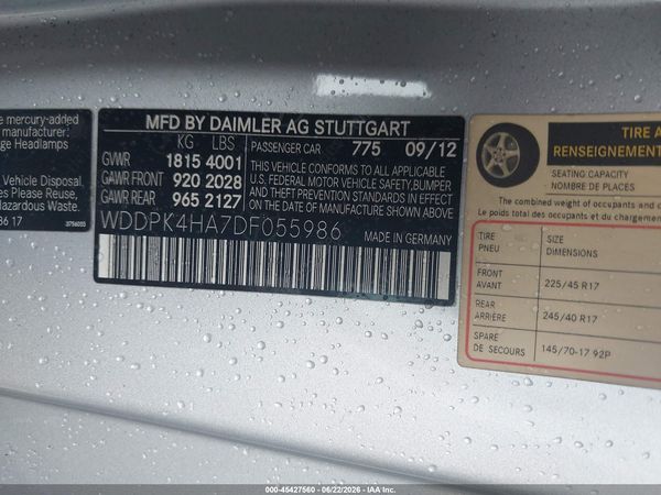 2013 MERCEDES-BENZ SLK 250 SLK250