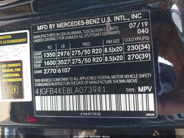 2020 MERCEDES-BENZ GLE 350 4MATIC