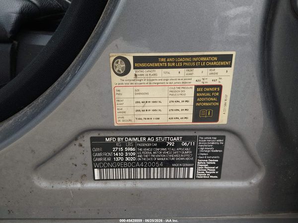 2012 MERCEDES-BENZ S 550 4MATIC