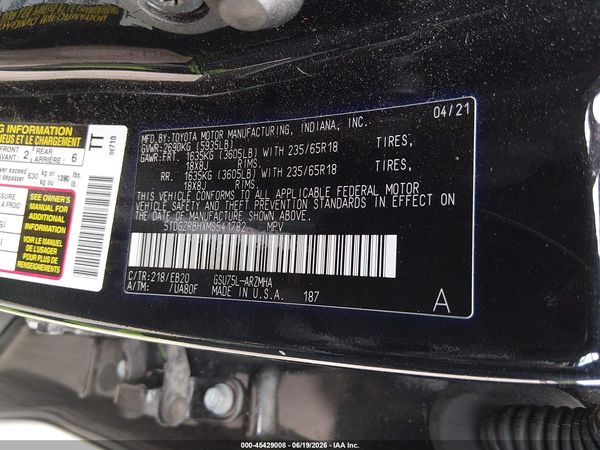 2021 TOYOTA HIGHLANDER XLE