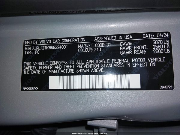 2024 VOLVO S60 B5 CORE DARK THEME