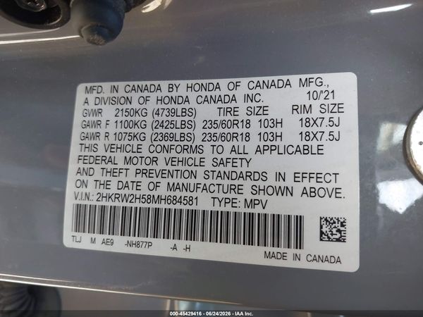 2021 HONDA CR-V AWD EX